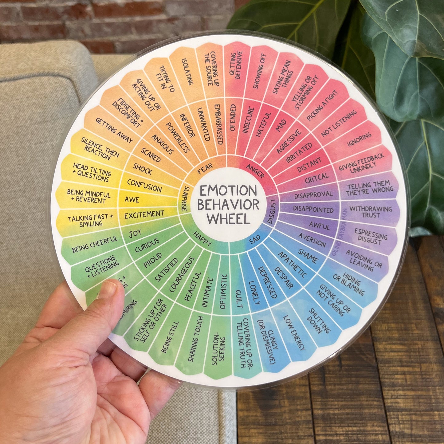 Counseling Tool: Emotion Behavior Wheel | Laminated Wheel for Therapists and Teachers