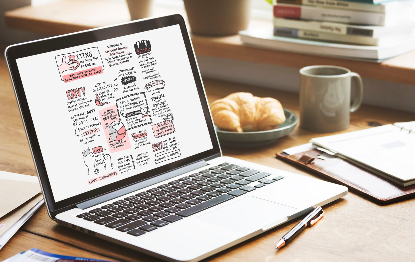 Printable PDF Download: Biting the Hand That Feeds Us | A Sketchnote of The Object Relations View Podcast