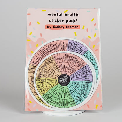 Mental Health Sticker Pack: Emotion Sensation Wheel | Set of 4 Stickers