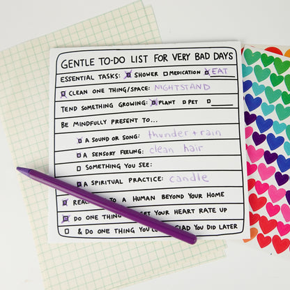Tearaway Notepad: Gentle To-Do List for Very Bad Days