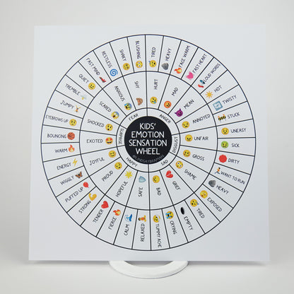 Two-Sided Fidget-Proof Kids' Emotion Sensation Wheel | Extra Durable and Waterproof