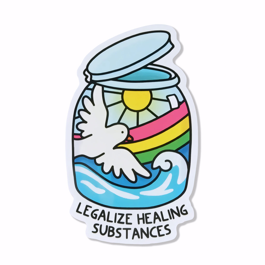 Legalize Regulate Sticker Legalize Healing Substances Sticker – Open Jar – Psychedelic Advocacy ...