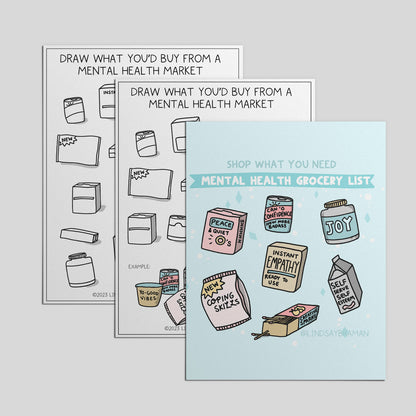 Printable PDF Download: Mental Health Grocery List | Getting our Needs Met