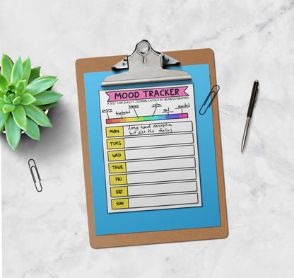 Printable PDF Download: Bullet Journal Mood Tracker | A Therapist-Created Template