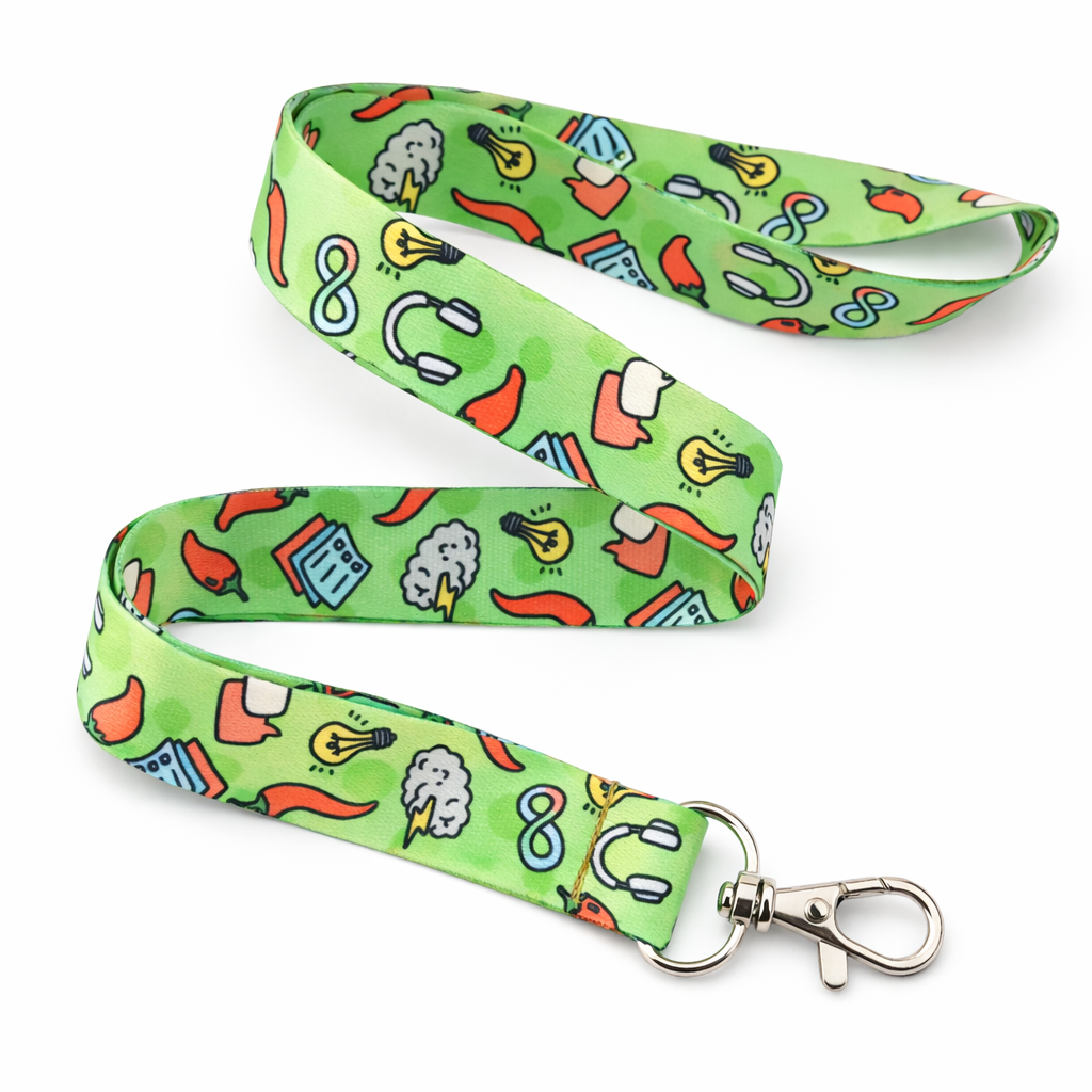 Lanyard: Neurospicy Green Badge Holder –ADHD, Autism, and Neurodiversity Advocacy