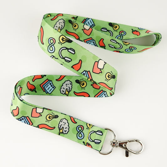 Lanyard: Neurospicy Green Badge Holder –ADHD, Autism, and Neurodiversity Advocacy