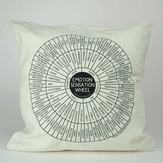 Pillowcase: Emotion Sensation Feeling Wheel Throw Pillowcase | Plain Line Art Design