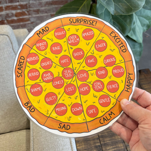 Counseling Tool: Pizza Emotion Wheel | Laminated Wheel for Therapists and Teachers