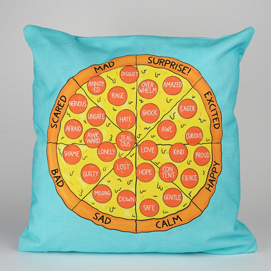 Pillowcase: Pizza Feeling Wheel Throw Pillowcase | A Playful Take on Emotions