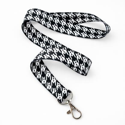 Lanyard: Semicolon Houndstooth – Badge Holder with Hidden Symbol for Mental Health Awareness, Resilience, and Advocacy