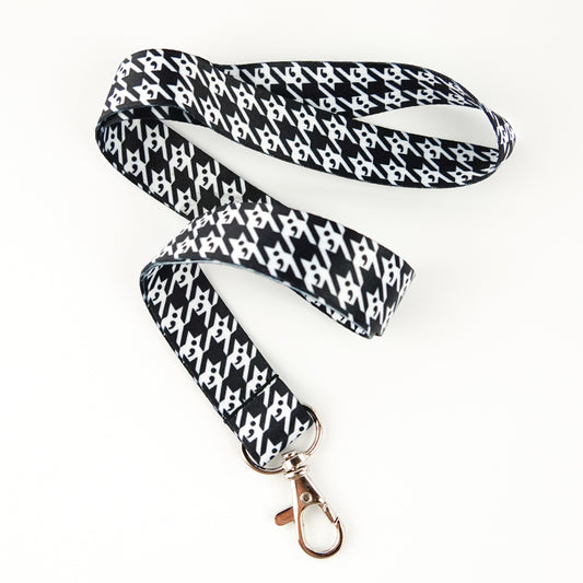 Lanyard: Semicolon Houndstooth – Badge Holder with Hidden Symbol for Mental Health Awareness, Resilience, and Advocacy