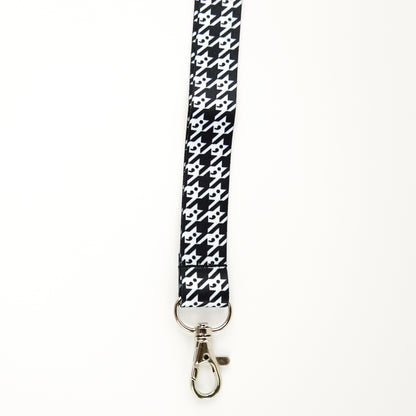 Lanyard: Semicolon Houndstooth – Badge Holder with Hidden Symbol for Mental Health Awareness, Resilience, and Advocacy