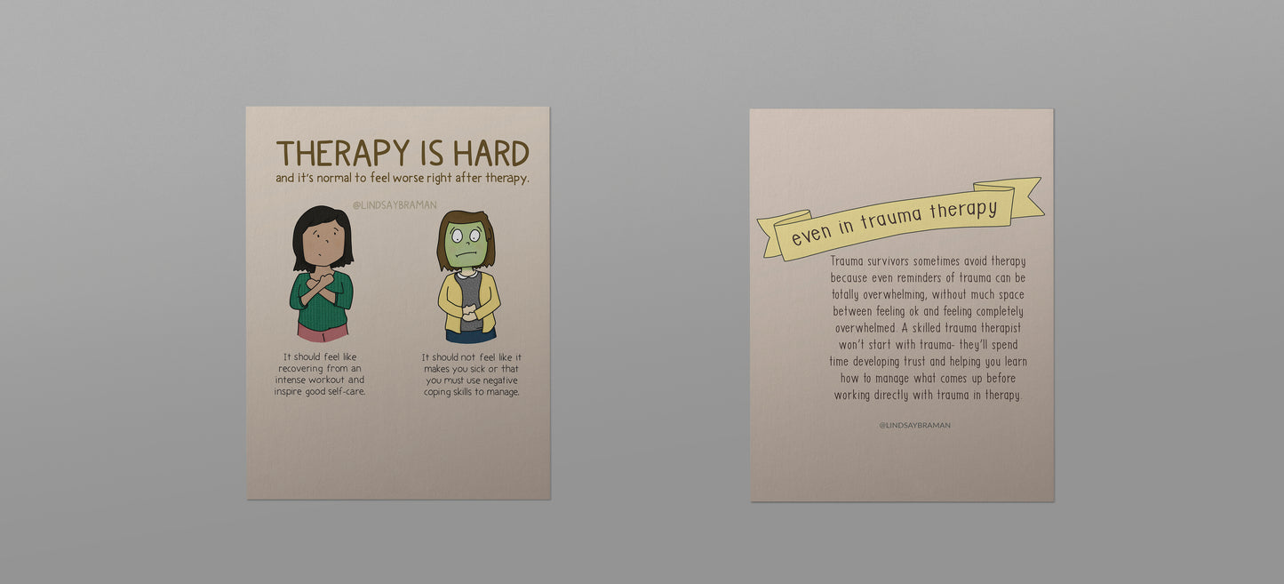 Printable PDF Download: Therapy is (Supposed to Be) Hard | An Illustration About the Therapy Experience