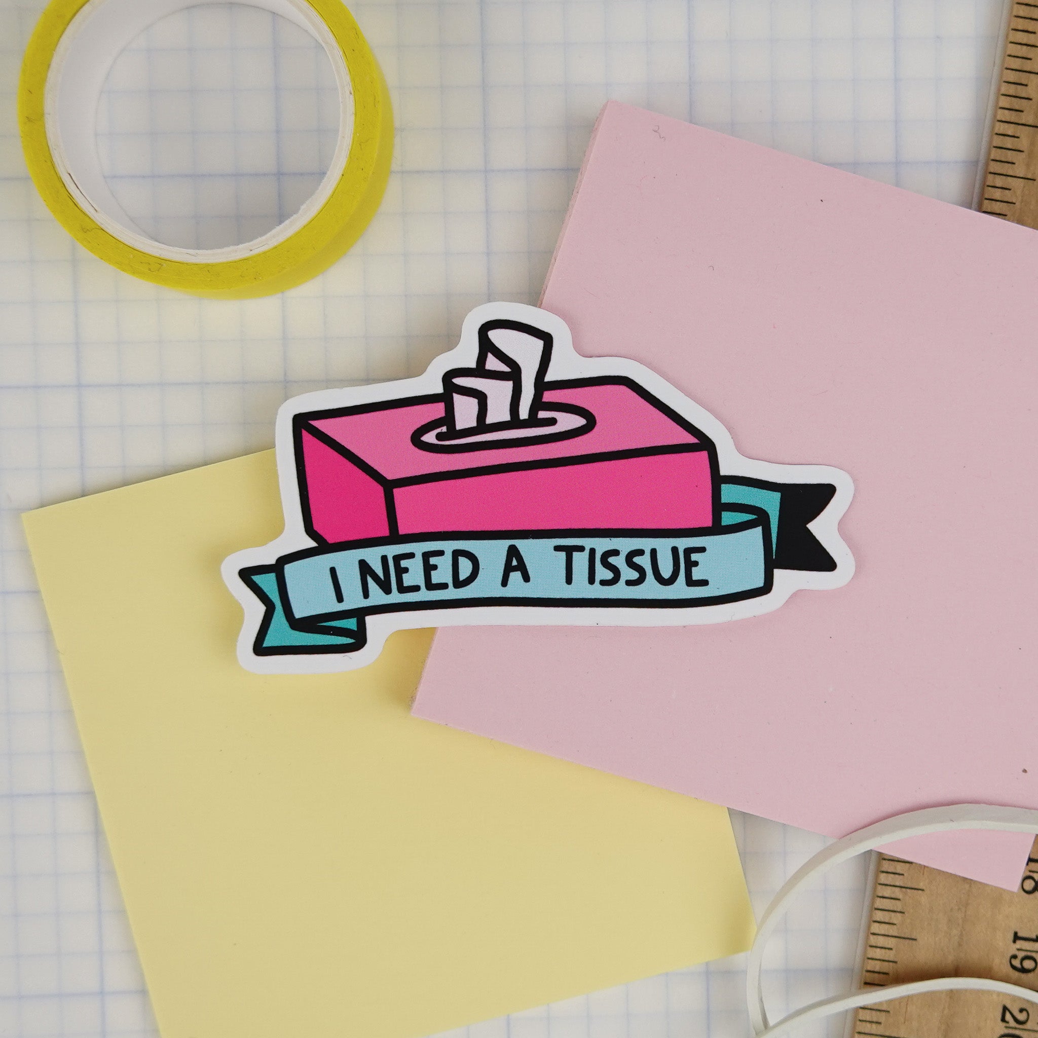 Tissue Note Sticker Sticker: I Need a Tissue – lindsaybraman