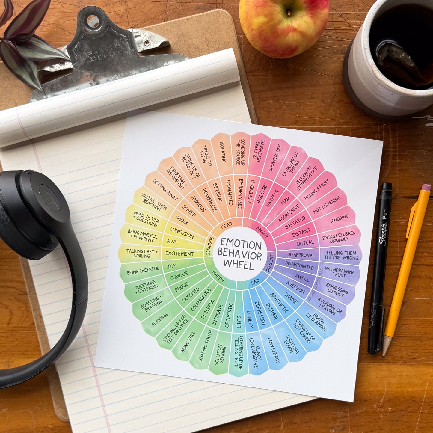 Fidget-Proof Emotion Behavior Wheel | Extra Durable and Waterproof