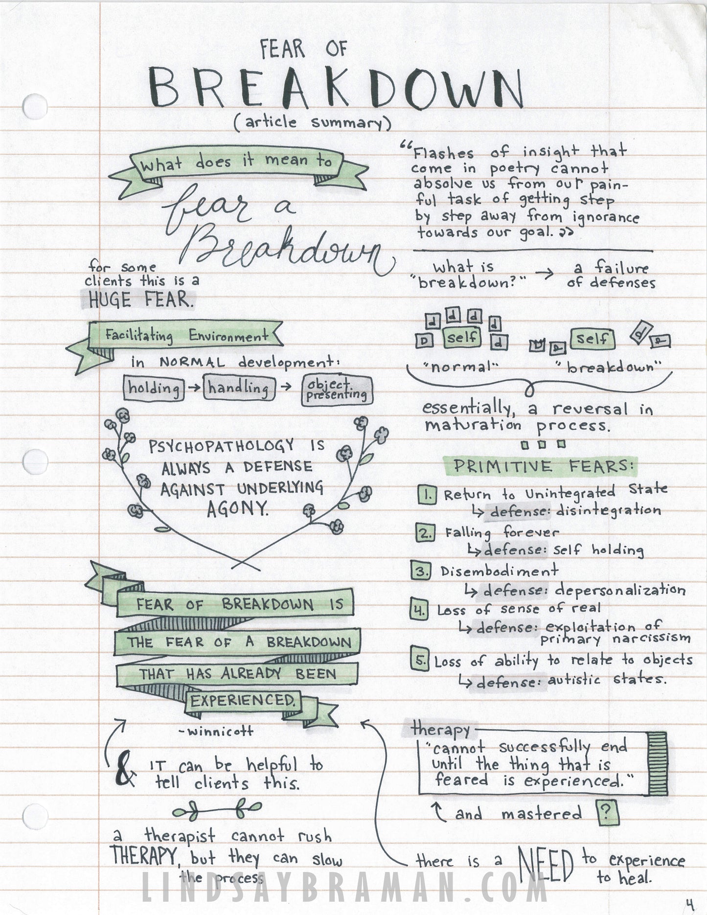 Psychoanalytic Psychology - Jumbo Bundle of Handwritten Illustrated Notes - 50 page Black & White PDF