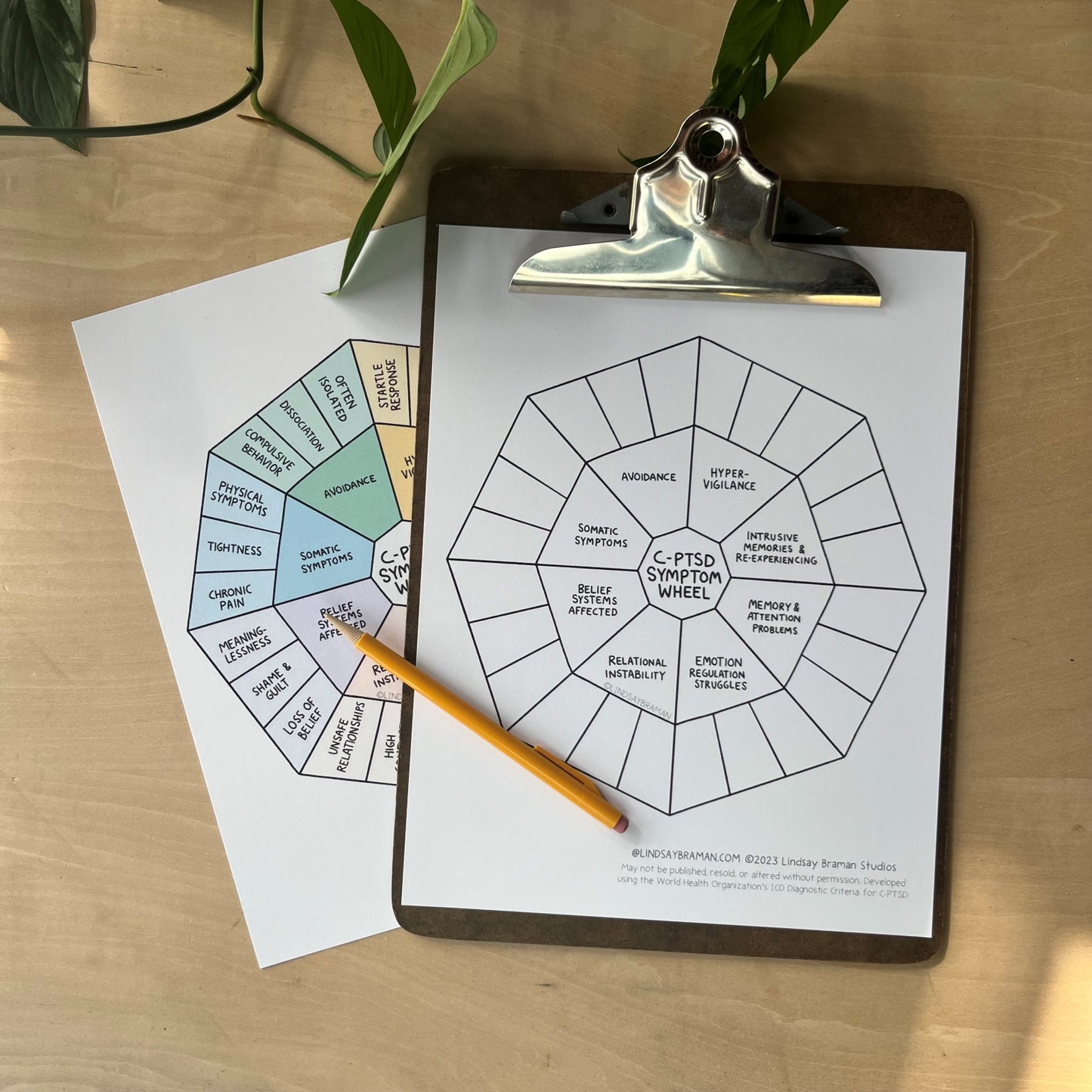 Printable PDF Download: C-PTSD Wheel | A Research-Backed Resource for Therapists & Trauma Survivors