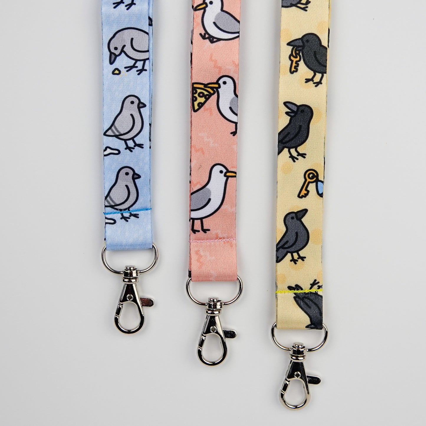 City Birds Lanyard Set | 3-Piece Set: Crows, Seagulls, and Pigeons