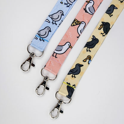City Birds Lanyard Set | 3-Piece Set: Crows, Seagulls, and Pigeons