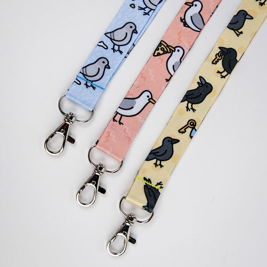 City Birds Lanyard Set | 3-Piece Set: Crows, Seagulls, and Pigeons