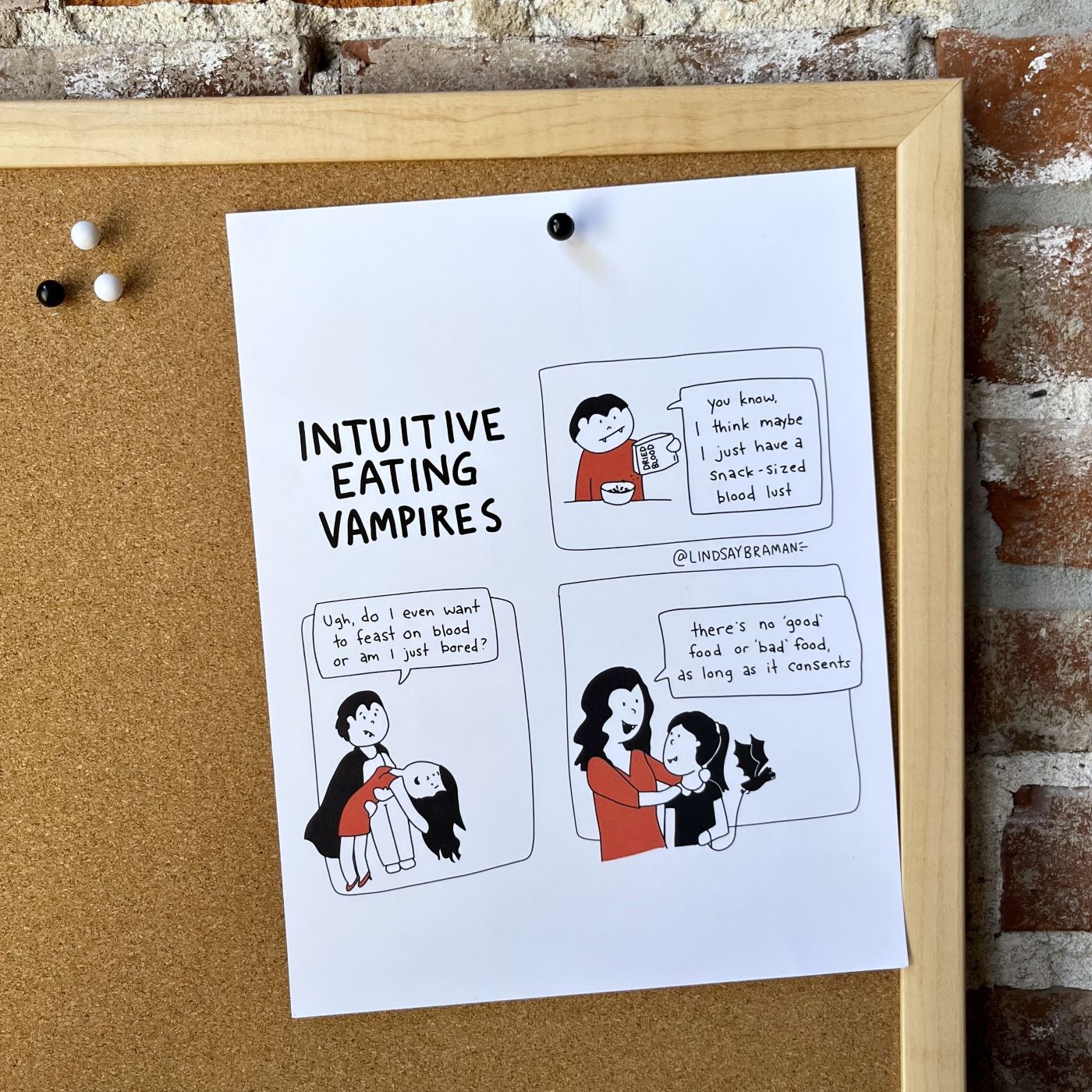 Printable PDF Download: Illustration Series: Intuitive Eating Vampires | A Playful Take on Anti-Diet Culture