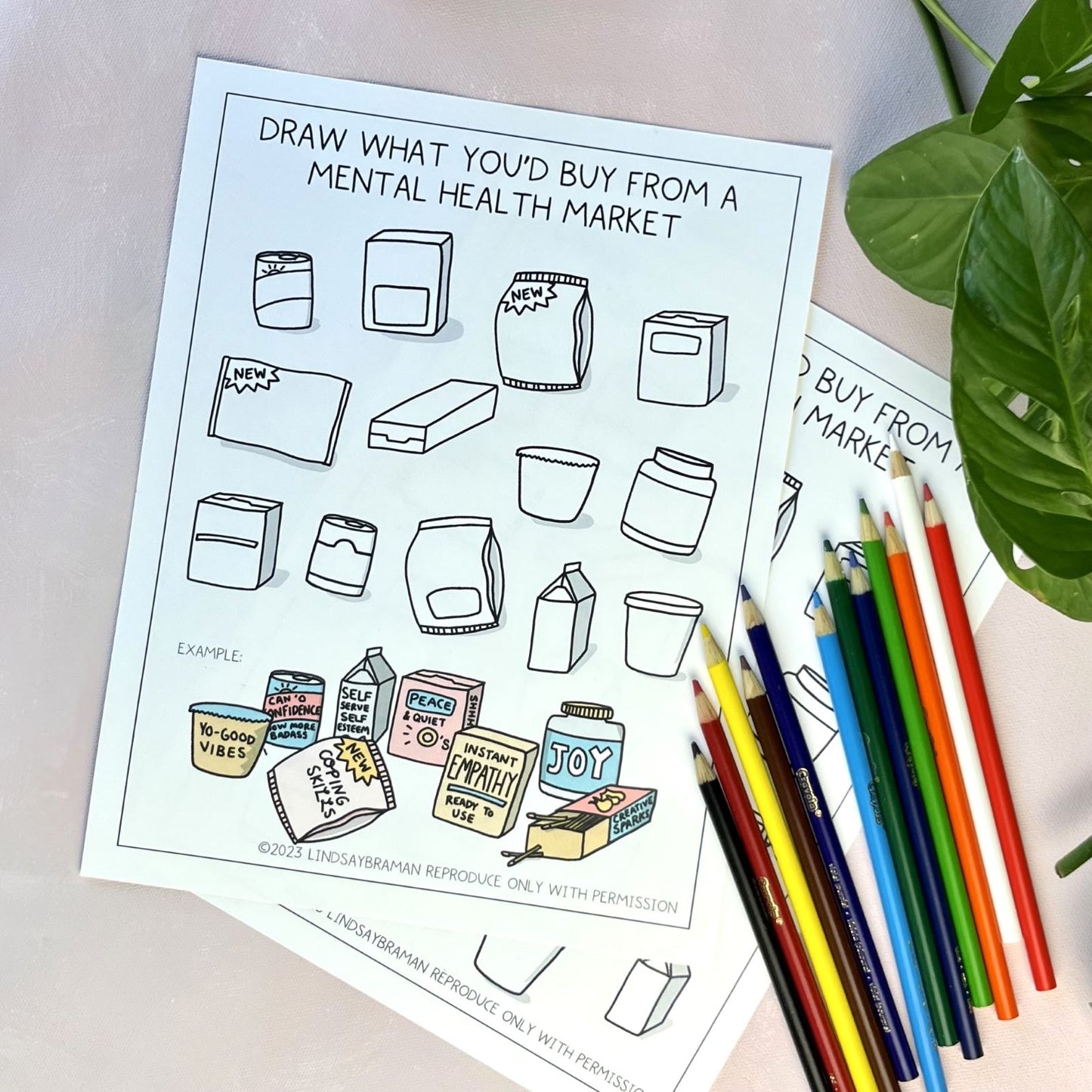 Printable PDF Download: Mental Health Grocery List | Listing and Shopping for Needs