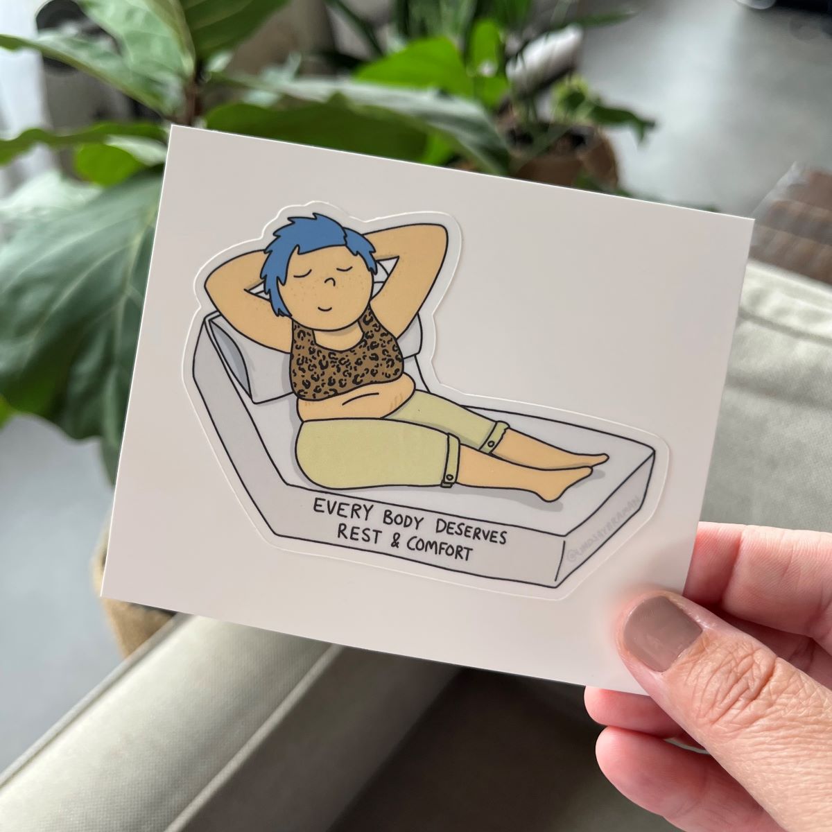 Mental Health Stickers: Every Body Deserves Rest | Vinyl Label Sticker