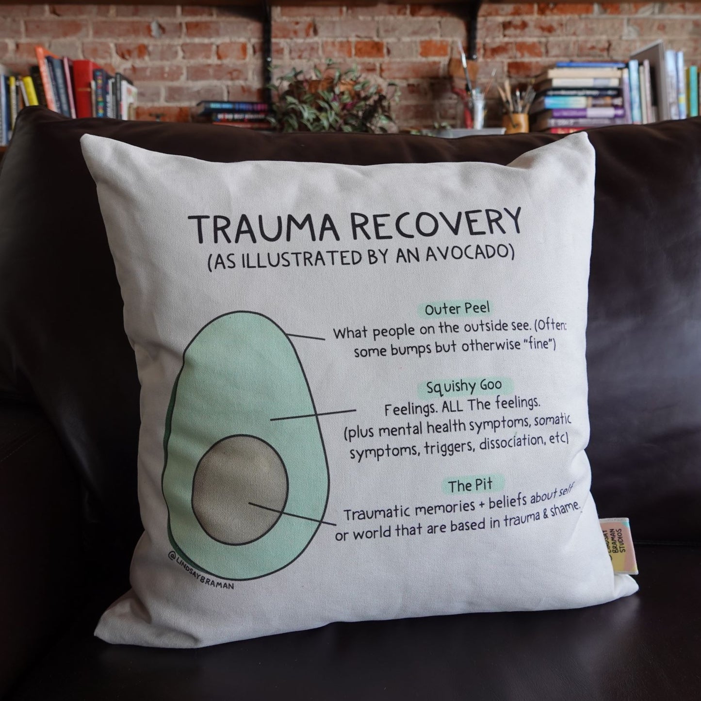 Pillowcase: Trauma Recovery Avocado | Resource for Home or Office