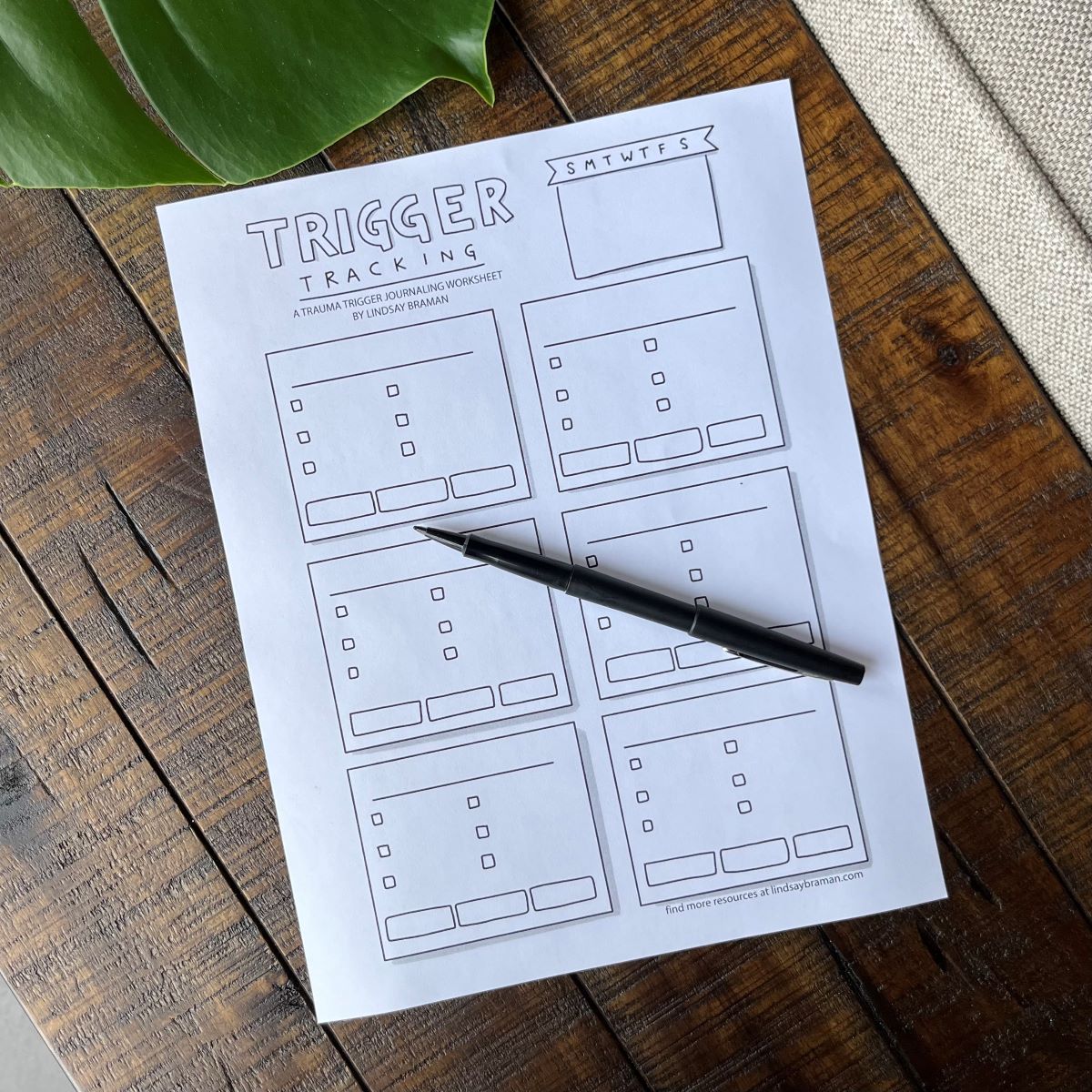 Printable PDF Download: Trigger Tracker | Worksheet for Mental Health Journaling and Self-Advocacy