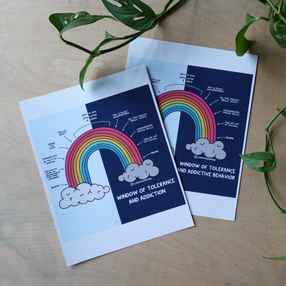 Printable PDF Download: Window of Tolerance and Addictive Behavior Rainbow | Understanding and Navigating Behavioral Responses
