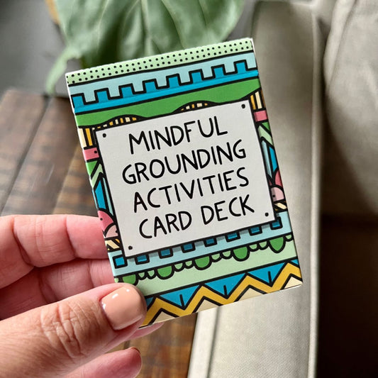 Counseling Tool: Mindful Grounding Cards | Printed Card Deck of Grounding Activites