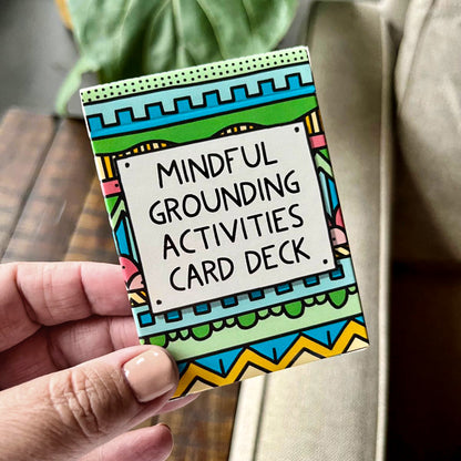 Counseling Tool: Mindful Grounding Cards | Printed Card Deck of Trauma Informed Grounding Activities