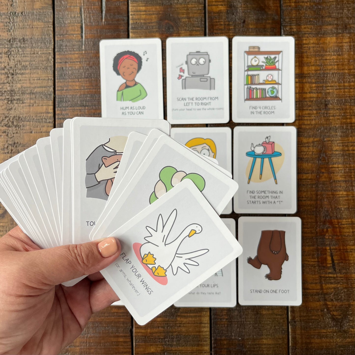 Counseling Tool: Mindful Grounding Cards | Printed Card Deck of Grounding Activites