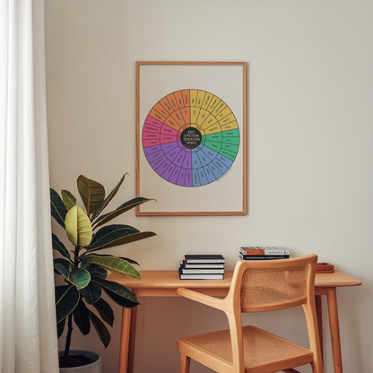 Poster: Emotion Sensation Feeling Wheel for Kids (Color Version)