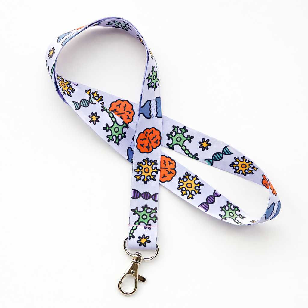 Lanyard: Neurobiology Design | Neurons, Synapses, Brain Science Art