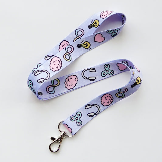 Lanyard: Neurodiversity Pride | Infinity Symbol, Brain, Fidget Art