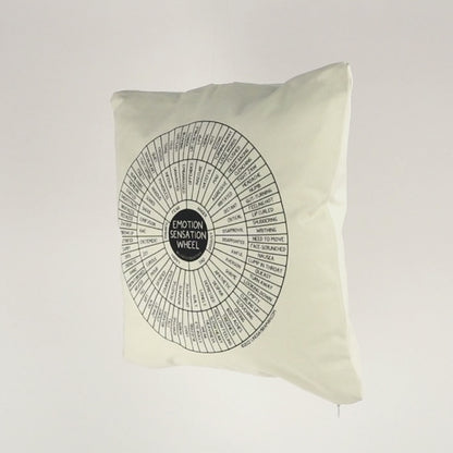Pillowcase: Emotion Sensation Feeling Wheel Throw Pillowcase | Plain Line Art Design