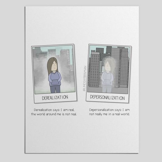 Printable PDF Download: Derealization & Depersonalization | Experiences of Detachment, Illustrated