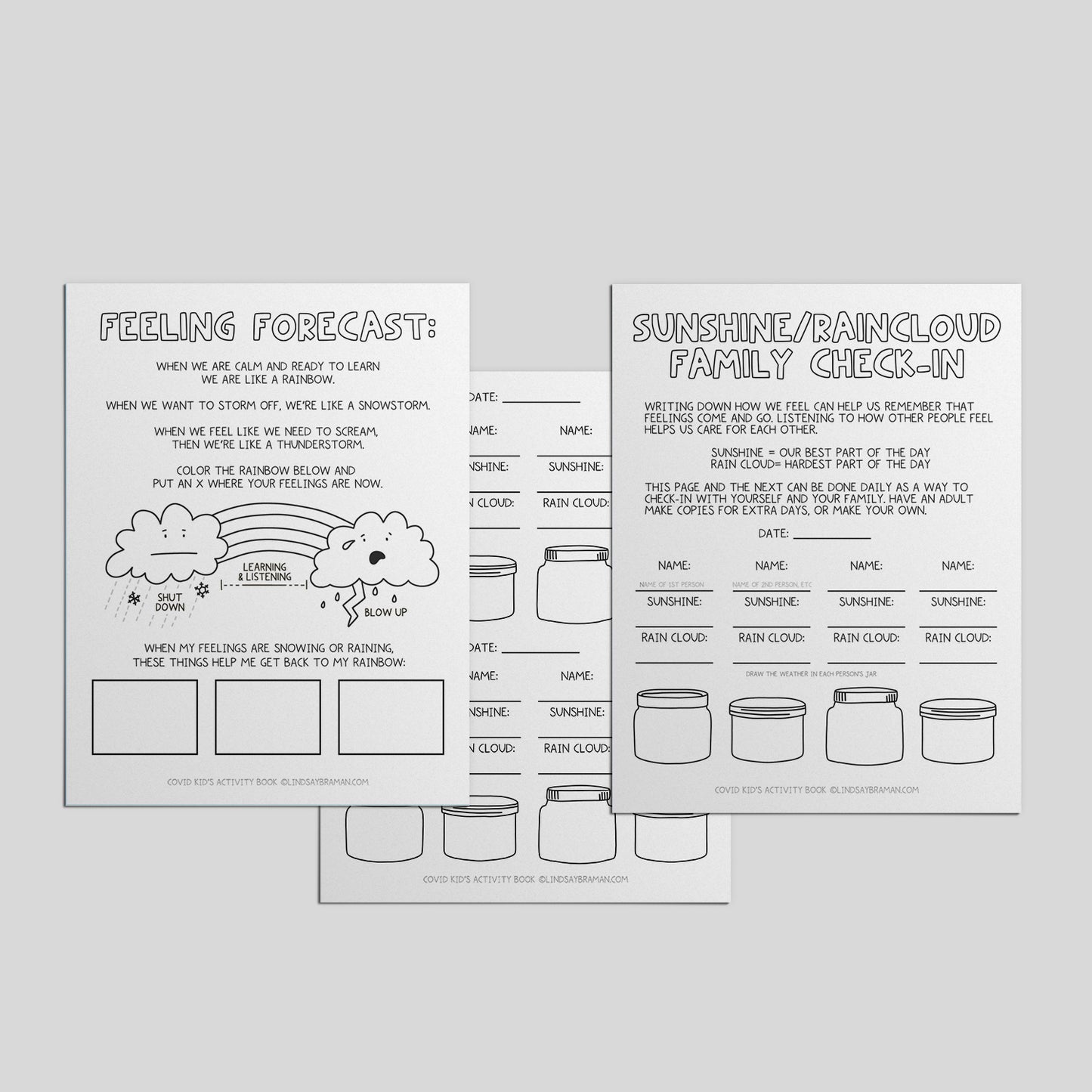 Printable PDF Download: Feeling Forecast | Emotional Regulation Teaching Worksheet Set