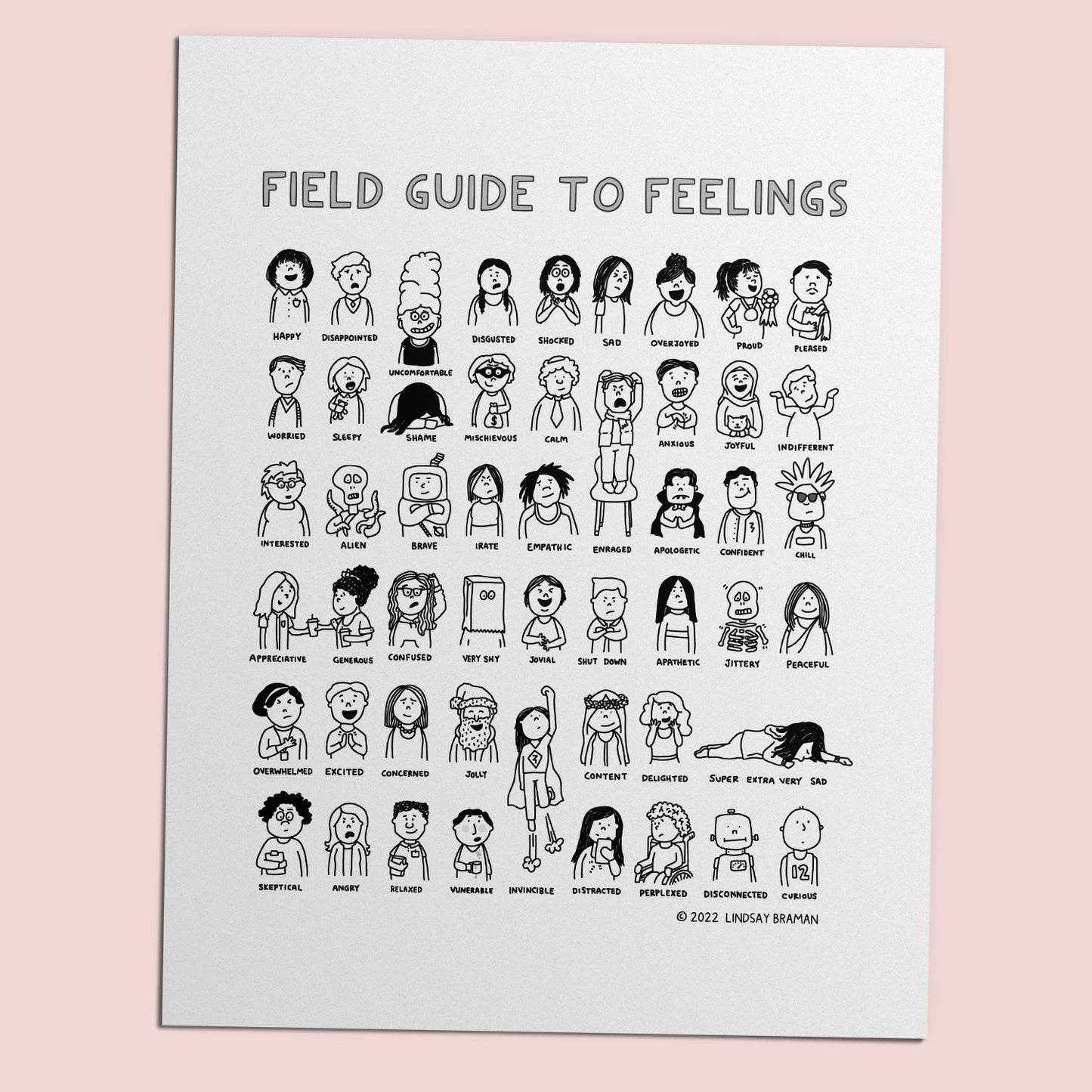 Printable PDF Download: Field Guide to Feelings | SEL Emotion Chart Illustration