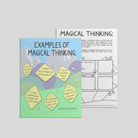 Printable PDF Download: Magical Thinking | Art + Worksheet to Reality Test Your Patterns