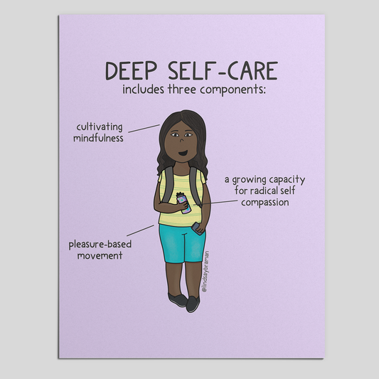 Printable PDF Download: Deep Self Care | Mindfulness, Movement, & Emotional Support As Care