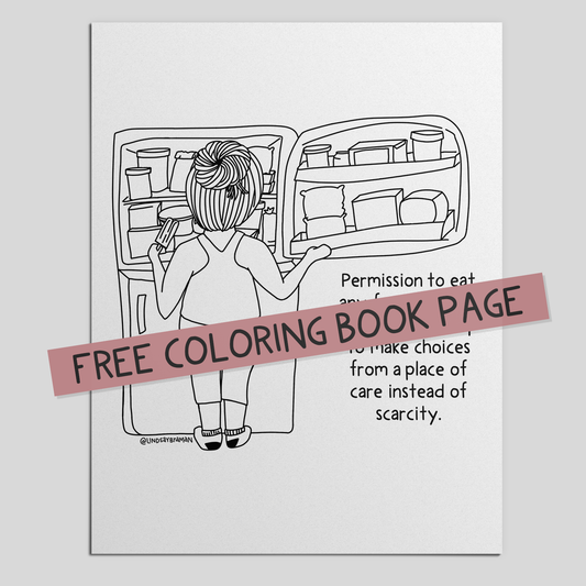 Printable PDF Download: Intuitive Eating Coloring Page | FREE Anti-Dieting Resource