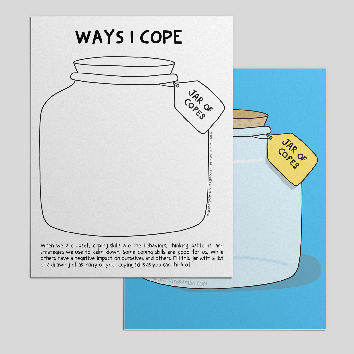 Printable PDF Download: Positive and Negative Coping Skills | Activity Worksheet for Developing Coping Skills