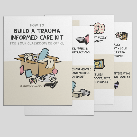 Printable PDF Download: Building a Trauma Informed Care Kit | A Grounding Resource for A Home, Classroom, or Office